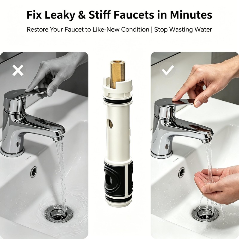 1225 Single Shower Handle Faucet Replacement Cartridge, Brass Stem compatiple