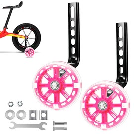 Universal Stabilisers, Stabilisers Children's Bike, Bicycle Stabilisers for Children, Stabilisers for Adults, Suitable for 12, 14, 16, 18, 20 Inch Children Single Speed Bike, Stabilisers 1 Pair (Pink)