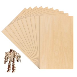 Plywood Sheets, 10PCS Basswood Sheets, 300 x 200 x 1.5mm Unfinished Basswood Sheets Board for Crafts DIY Wood Engraving Laser Projects Model Making