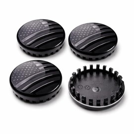 Chevy Wheel Center Caps – 3.25" 83mm Blackout American Flag – Fits Silverado, Tahoe, Suburban, GMC Sierra, Yukon, Denali (2014–2020) – for 20"/22" Rims – Replaces 22837060, 9596403 (Set of 4)
