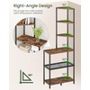 CHOEZON 6-Tier Corner Shelf, Industrial Corner Bookshelf with Desk Top,
