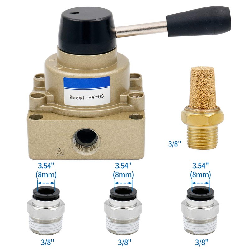 Baomain Rotary Lever Hand Valve HV-03 PT3/8 3 Position 4
