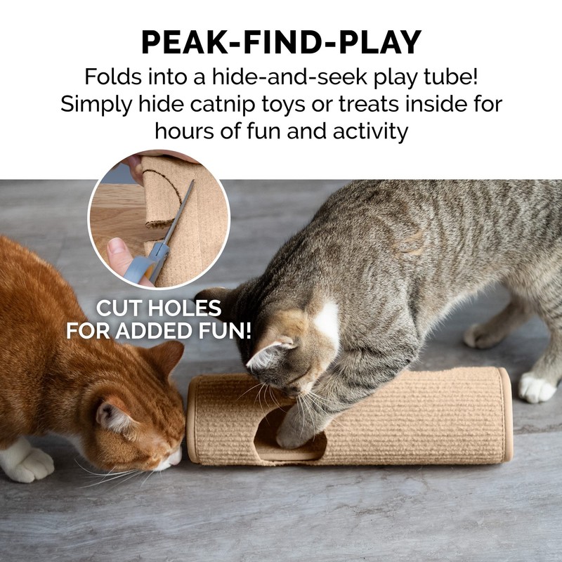 Furhaven Wrap Around Scratching Post Cover for Indoor Cats, Fits