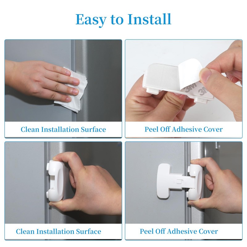 YCT Baby Proof Fridge Lock, Refrigerator Fridge Freezer Door Latch