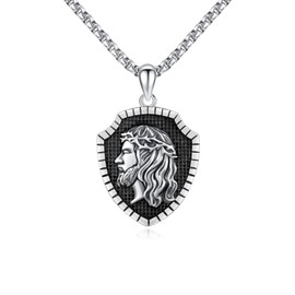 YueYuan Religious Necklace 925 Sterling Silver Saint John/Joseph/Peter/David/Gertrude of Nivelles/Nicholas/Raphael/Gabriel/Sebastian/Bible/Jesus and Lamb/Michael/Jesus Medal Jewellery, Sterling Silver