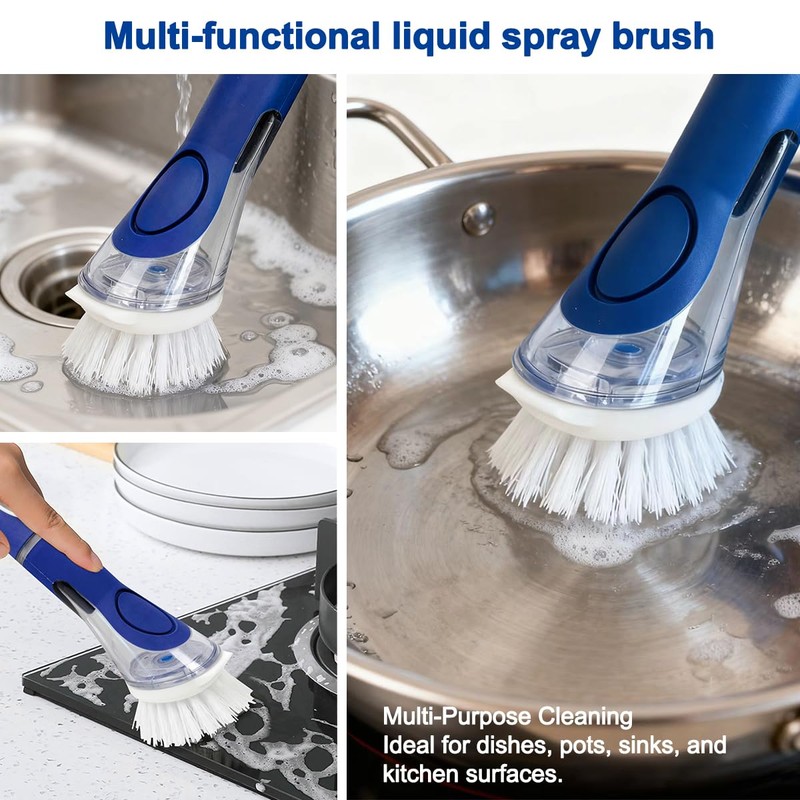 CELOX Dish Brush with Soap Dispenser, Soap Brush for Kitchen