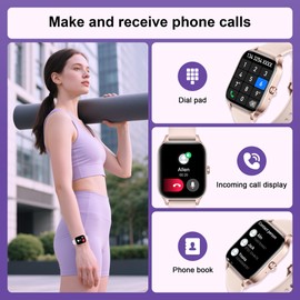 Smart Watches for Women,1.85" Fitness Tracker Watch Answer/Make Call,IP68 Waterproof Fitness Watch with Sleep/Step/Heart Rate/SpO2 Monitor, 120+ Sport Modes Smartwatch for Android iOS