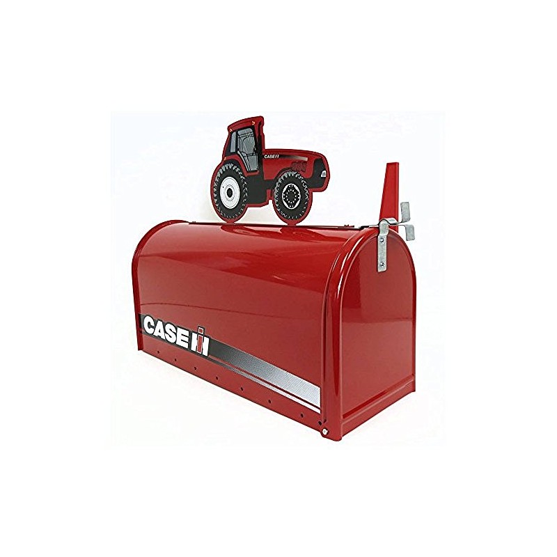 Case IH Rural Style Mailbox with Topper Tractor Red