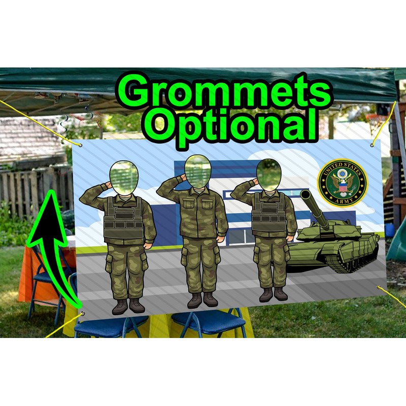 US Army Theme Face Cutout, 42x72 Photo Standee, Party Selfie