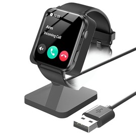 for R30 Pro Smartwatch 1.85 Inches Charger Stand, Blueshaweu Charging Stand Desk Watch Stand Holder Charging Dock Station Compatible with IOWODO,Blackview,FeipuQu R30 Pro Smartwatch (Black)