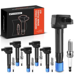 A-Premium Set of 6 Ignition Coil Pack and Iridium Spark Plugs Compatible with Honda Accord 2008-2012 Crosstour Odyssey & Acura RL TL TSX 3.5L 3.7L