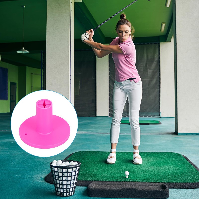 PATIKIL ラバーゴルフティ 3個入り1.4"ゴルフ練習ティトレーニングドライビングレンジティステーブルゴルフボールホルダーアウトドアインドアヒッティングクッション用 ホワイト/イエロー/ピンク