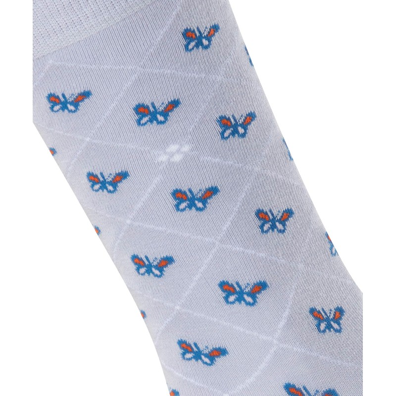 Burlington Women's Butterflies W So Cotton Patterned Socks, Blue Cosmic