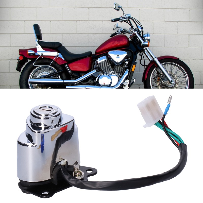Motorcycle Ignition Switch Lock with 3 Colors Keys Fit for