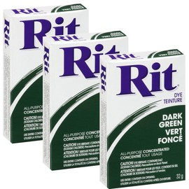 RIT All Purpose Powder Dye - Dark Green - 31.9g (1 1/8 oz) - 3 Pack