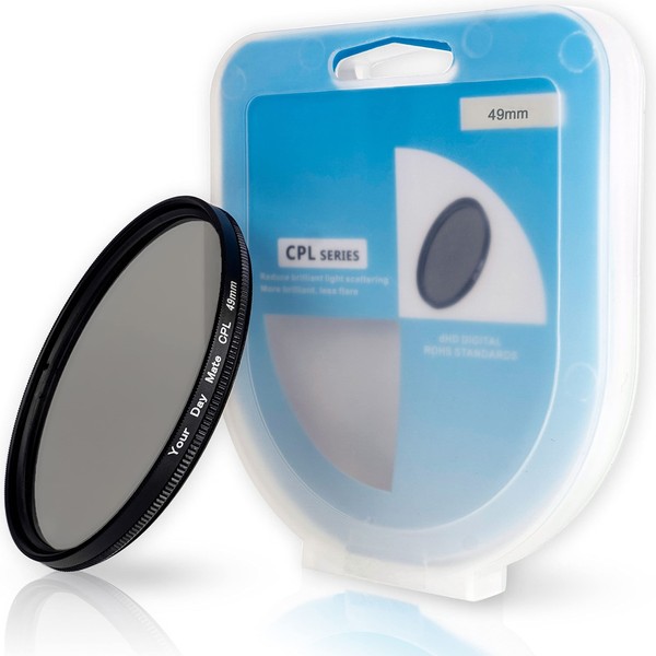 Polarising Filter CPL, Diameter 49 mm, Minimises Interfering Light Reflections,