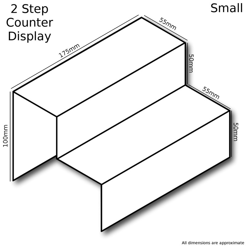 EPOSGEAR Two Step Tier Clear or Coloured Acrylic Plastic Retail
