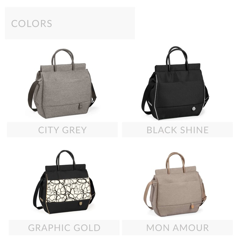 Peg Perego Borsa Diaper Bag - Accessory - Black Shine