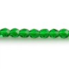 PRECIOSA Green Emerald Transparent - 50 4mm Round Faceted Czech Glass Fire Polish Beads