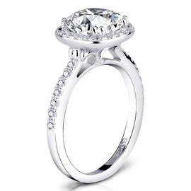 925 Sterling Silver Engagement And Wedding Moissanite Ring Cushion Cut 7.5mm 2.5ct D Color VVS1 Engagement Rings For Women Holiday Gift Size 5-10, Moissanite, Moissanite