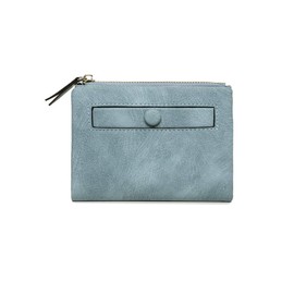Women's RFID Bifold Leather Small Wallet Ladies Mini Purse with Coin Pocket,Soft Compact Thin Wallet (blue2)