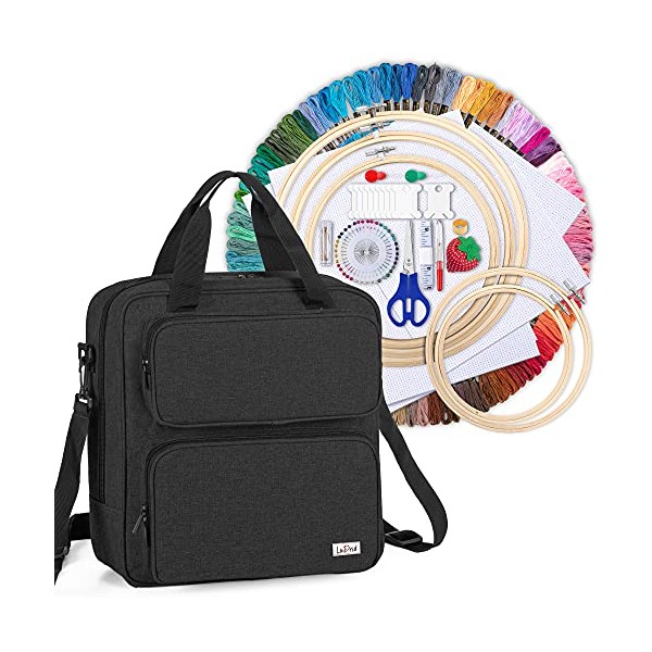LoDrid Embroidery Starter Kit with Storage Bag, Cross Stitch Kits