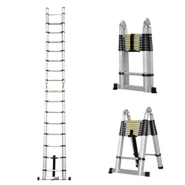 16.4FT Telescoping Ladder Portable Folding Ladder Extension Ladder Multi-Purpose Adjustable Ladders A Frame Ladder 2.5M+2.5M,Space-Saving Max Load 150kg/330lb