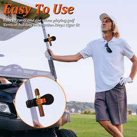 Jimtyee Cigar Clip Holder Cutter - Multifunctional Cigar Clip Holder for Golf Cart, Portable Golf Holder Clip For Golfers Cigar Accessories, All Purpose Cigar Holder