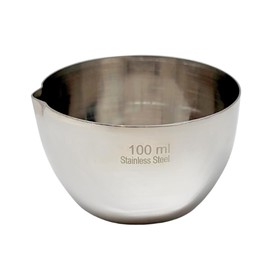 Stainless Steel Lab Beakers Crucibles with Spout Pouring Lip Multipurpose Laboratory Bowl Dish Cup for Mixing Prep Liquids & Solids Designed with Wide Mouth for Science Classrooms Labs (100ml)