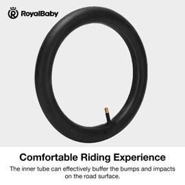 RoyalBaby Kids Bike Front Wheel 18 Inch Replacement Bicycle Part, Solid Air Rubber Tire & Inner Tube, Black