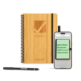 BAMBOOK Do-Book Bamboo Wood Hardcover A5 To-Do List with Monthly, Weekly and Daily Planner, Blank & Lined Pages - Reusable Notebook, Notepad, Reusable Notebook