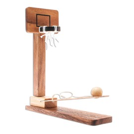 NOVICA Artisan Handmade Wood Game Raintree Miniature Basketball from Thailand Brown Chess Sets Games Other [9.5in H x 8.75in W x 3.5in D] ' Basketball Fun'
