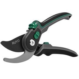 Bypass Pruning Shears, 3/4-Inch Cut Capacity Garden Clippers, Gardening Scissors with Sharp, Rust Resistant Steel Blade (Black, 3/4'')