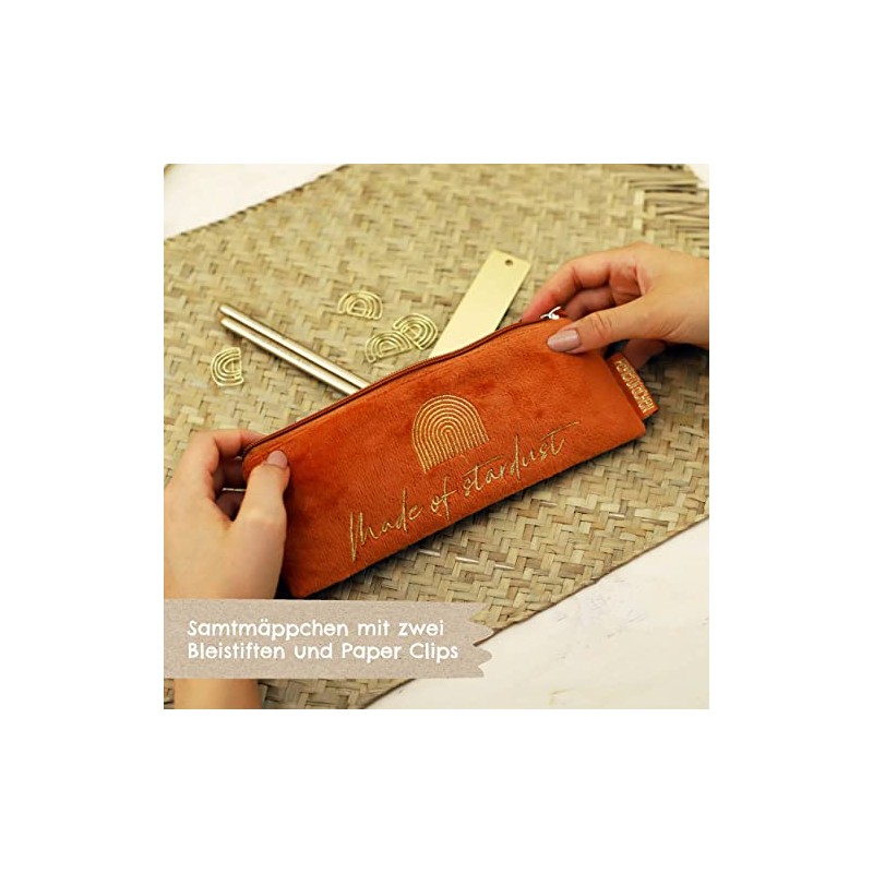 Papierdrachen Velvet Pencil Case, rust, Pencil case
