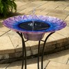 Smart Solar 20223R01 Bell Flower Birdbath, Purple