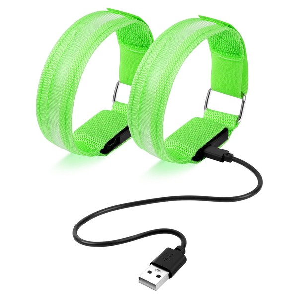 Ainiv 2pcs LED Armband, Rechargeable LED Armband Light, 3 Lighting