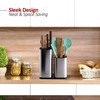Knife Holder and Utensil Holder - Stainless-Steel Modern Rectangular Design