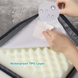 Vonabem Waterproof Dog Beds for Small Dogs, Washable Dog Bed with Removable Cover, Orthopedic Egg Crate Foam Puppy Bed,Dog Crate Bed, Anti-Slip Kennel Pad 24 inch, 23"x17", Gray