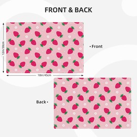Strawberry Placemats Set of 6, Strawberry Place Mats Table Mats for Kitchen Dining Table Kitchen Decor Linen 12x18 Inch