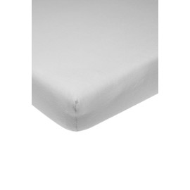 Meyco Baby Fitted Sheet Cot Bed Plain Light Grey 60 x 120 cm Single Pack
