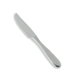Fortessa Grand City 18/10 Stainless Steel Flatware Universal Solid Handle Steak Knife, 9.37-Inch, Set of 12