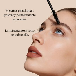Máscara De Pestañas Negra Intensa Larga Duración Sin Grumos