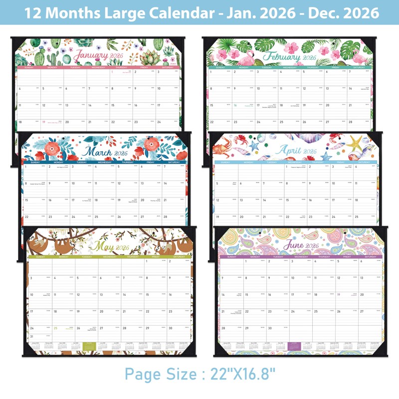 2026 Desk Calendar - Large Desk Calendar 22" x 17"