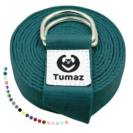 Tumaz Yoga Strap/Stretch Bands [15+ Colors, 6/8/10 Feet Options] with Extra Safe Adjustable D-Ring Buckle, Durable and Comfy Delicate Texture - Best for Daily Stretching, Physical Therapy, Fitness