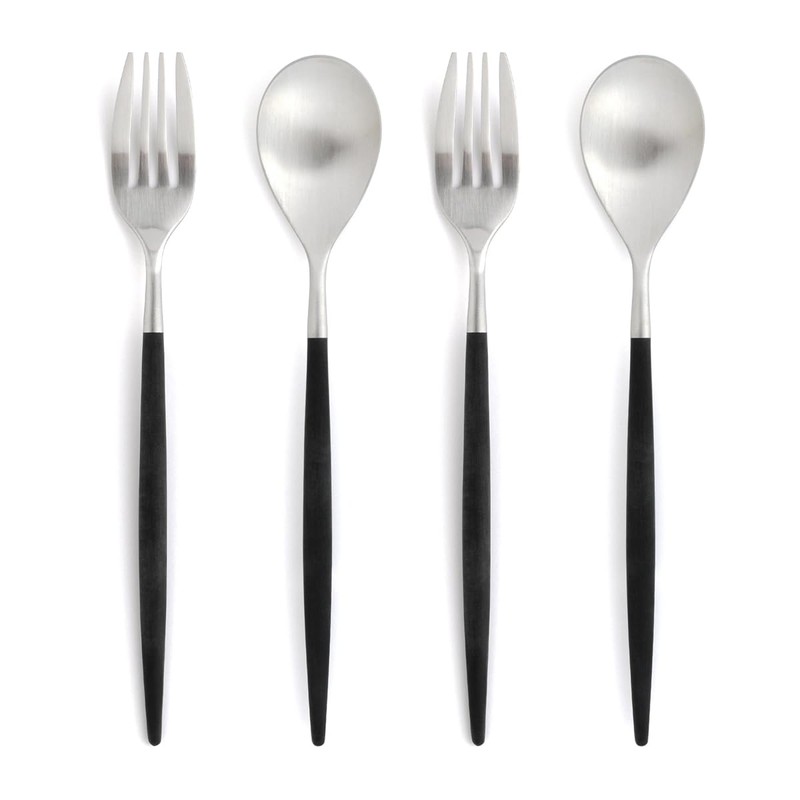 Cutipol MIO Black/Matte Silver Dinner (2 Forks and Spoons) 4