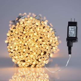 FUCHSUN $$$ Led String Light 163.7FT Decorative Lights Warm White 8 Mode Outdoor (500Leds)