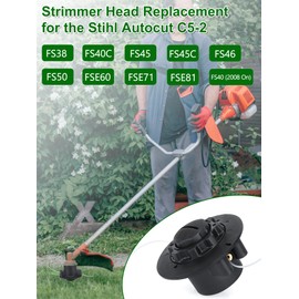 YOUSHARES Set of 2 mower head for Stihl Autocut C5-2 M8x1.25 4006-710-2106 brush cutter fits Stihl FS series spare parts FS38 FS40 FS45 FS46 FS50 grass trimmer brush cutter head lawn mower accessories
