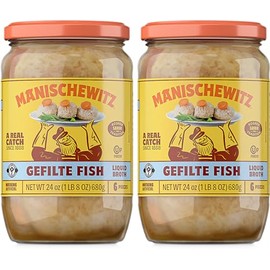 Manischewitz Gefilte Fish in Liquid Broth, Kosher for Passover, 24 Ounce (Pack of 2)
