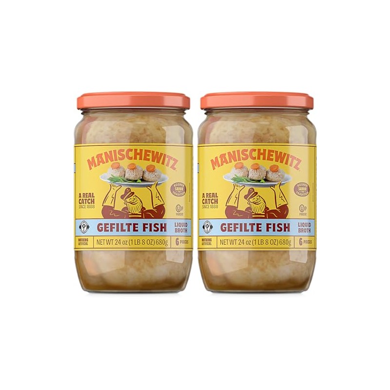 Manischewitz Gefilte Fish in Liquid Broth, Kosher for Passover, 24
