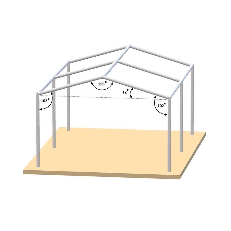 Canopy Carport Frame Fittings Set 1-3/8 Inch Low Peak Shed